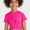 Girls' Twist Front Ribbed T-Shirt - All In Motion™ - 3 of 3