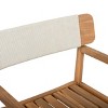 Teak-Look Acacia Outdoor Armchairs with White Rope Weave, Stylish Patio Dining Chairs with Armrests for Balcony or Garden-Maison Boucle - 4 of 4