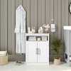 Emma and Oliver Bathroom Storage Cabinet Organizer with Adjustable In-Cabinet Shelf, Magnetic Closure Doors, and Upper Open Shelf - 2 of 4