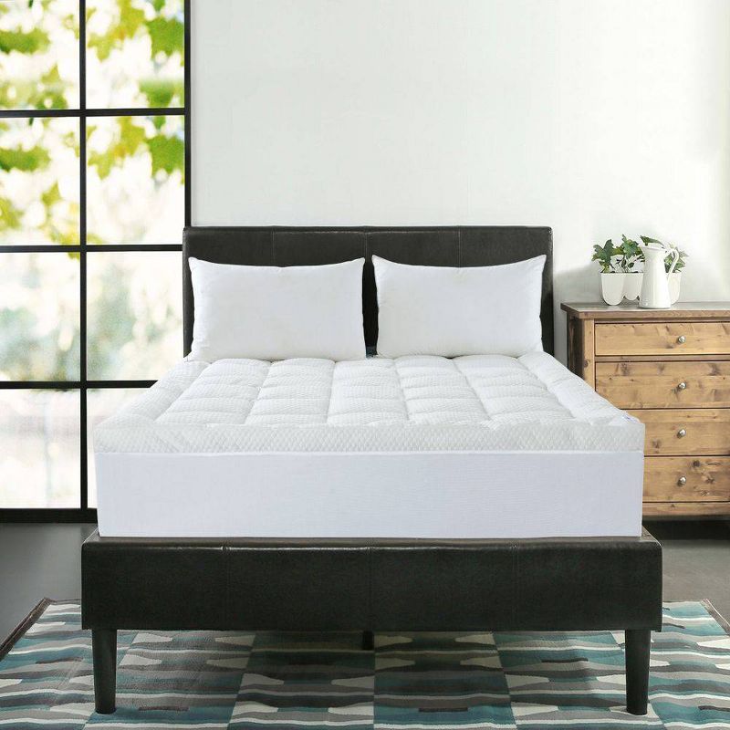 Queen Cool Knit Mattress Topper White - St. James Home, 1 of 5