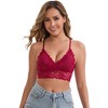 INSPIRE CHIC Women's Wireless Padded Push-Up Lace Camisole Deep V-Neck Adjustable Spaghetti Straps Triangle Bra - 4 of 4