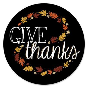 Big Dot of Happiness Give Thanks - Thanksgiving Party Circle Sticker Labels - 24 Count