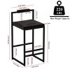 SEVOBAL Counter and Bar Stools Modern Velvet Upholstered Barstools with Footrest and Back Support for Dining Room, Black, 16.53"*15.35"*31.69" - 3 of 4