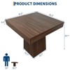31.5" Square Dining Table for 4, Wooden Small Kitchen Table with Pedestal Base, Farmhouse Dinner Table for Kitchen Dining Room Apartment - 2 of 4