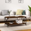 vidaXL - Brown Oak Modern Coffee Table with Sturdy Iron Frame and Practical Open Shelf - Engineered Wood Top - 39.4"x19.7"x17.7" - 2 of 4