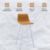 LeisureMod Elland 41" Upholstered Leather Bar Stool with Iron Legs - Modern White Base and Footrest Counter Height Stool for Kitchen and Bar, Set of 2 - 4 of 4