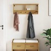 Aghana Digitals Rustic Solid Pine Wood Wall-Mounted Coat Rack with Walnut Finish, 5 Hooks, - 3 of 4