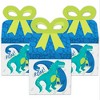 Big Dot of Happiness Roar Dinosaur - Square Favor Gift Boxes - Dino Mite Trex Baby Shower or Birthday Party Bow Boxes - Set of 12 - 2 of 4