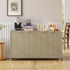 Garvee Farmhouse Buffet Cabinet with Sliding Barn Door, Rustic Sideboard with 3 Drawers, Adjustable Shelf and Removable Wine Rack - 3 of 4