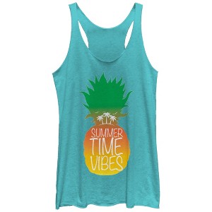 Women's Lost Gods Summertime Vibes Pineapple Racerback Tank Top - 1 of 3