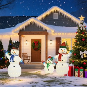 Wovenbyrd Holiday Time Set of 3 Light-Up Snow Lanterns Family Christmas Decoration, - 1 of 1