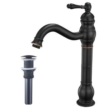 BWE Waterfall Single Hole Single-Handle Vessel Bathroom Faucet With Drain Kit in Oil Rubbed Bronze