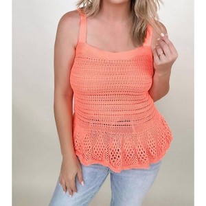 Women's Knit Peplum Tank Top - DAVI & DANI - 1 of 4