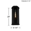 John Timberland Lydia 20" High Farmhouse Rustic Outdoor Wall Light Fixture Mount Porch House Exterior Weatherproof Matte Black Clear Glass Shade - 4 of 4