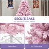 4.5ft/6ft/7.5ft Prelit Pink Flocked Artificial Christmas Tree with 400/928/1346 Tips and 200/250/550 Lights - 4 of 4
