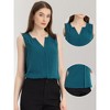 Allegra K Women's Elegant Chiffon V Neck Sleeveless Work Pleated Blouse - 2 of 4