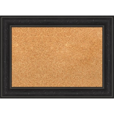 Shipwreck Black Narrow Framed Natural Cork Bulletin Board