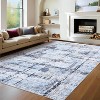 Soft Abstract Machine Washable Rug - Non-Slip, Low Pile Farmhouse Carpet for Living Room & Bedroom - 4 of 4
