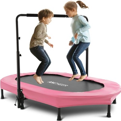 Probe Hues 56" Foldable Kids Trampoline with Adjustable Handle