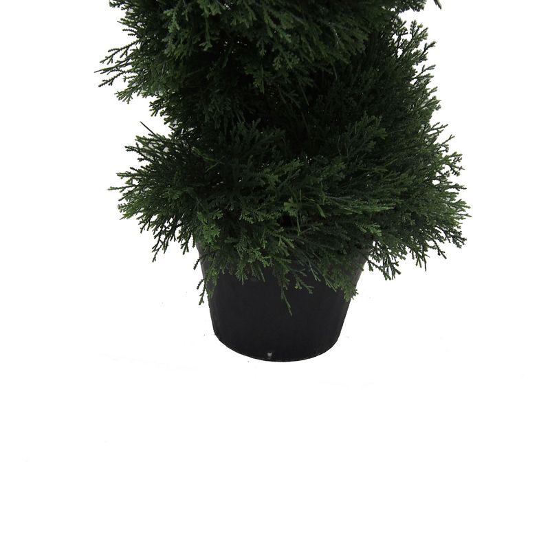 Vickerman Artificial Cedar Spiral Topiary In Pot UV, 4 of 8