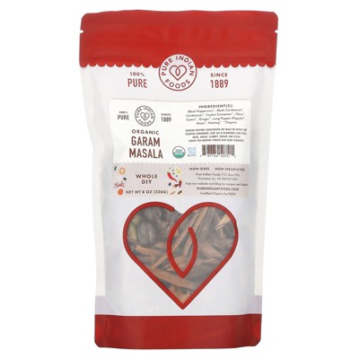 Pure Indian Foods Organic Garam Masala, Whole DIY, 8 oz (226 g)