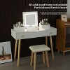 Vanity Desk Modern with Flip-Top LED Mirror and Power Outlet for Bedroom 39.37in-3irtyhousy - 3 of 4