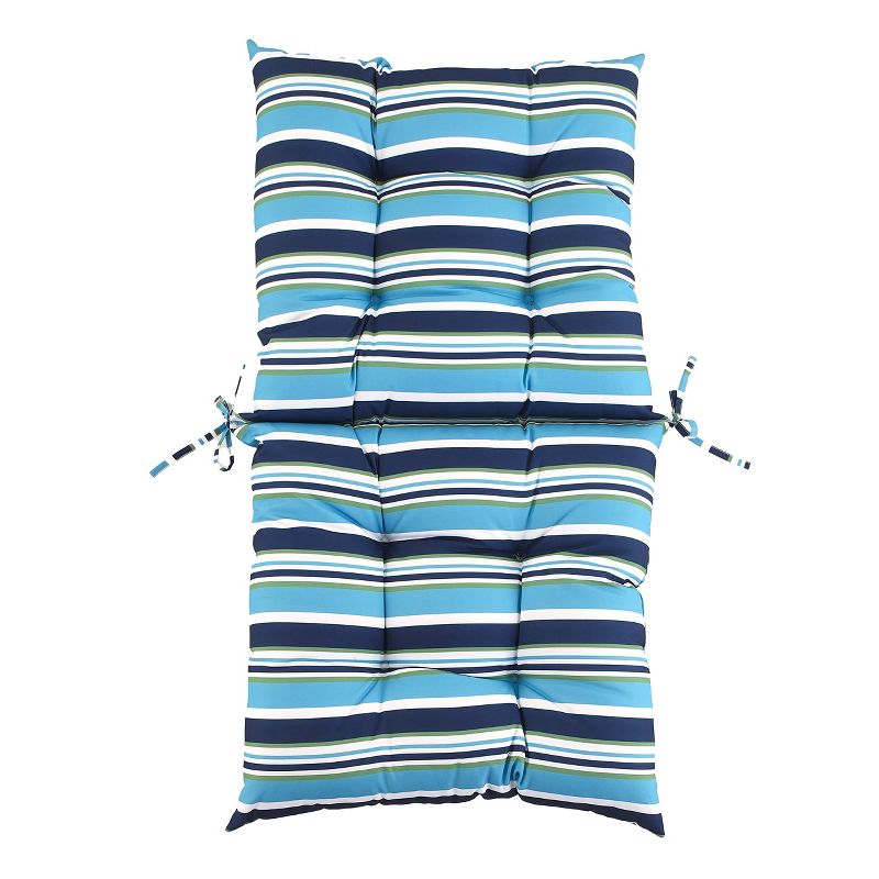 The Lakeside Collection Striped Outdoor Cushion Collection - Blue Stripe High Chair, 3 of 4