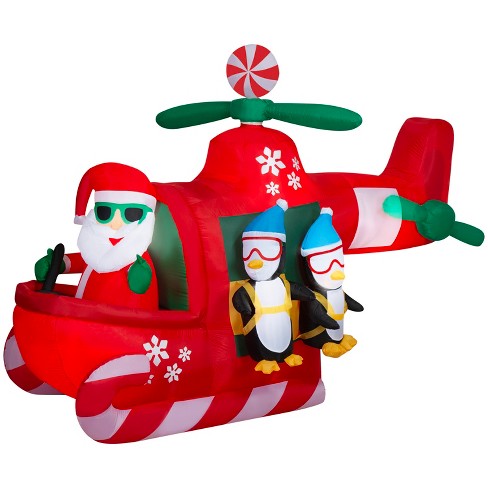 Gemmy Animated Christmas Inflatable Santa's Helicopter With Skydiving ...