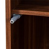SKRAN Display Cabinet with Glass Doors, Curio Storage Cabinet with 5 Shelves, Bookcase - Particle Board + MDF Material,  Walnut Finish - 4 of 4
