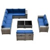 Marlton 12pc Wicker Outdoor Patio Furniture Set Conversation Sofa Sectional with Cushions - 2 of 4