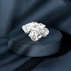 Slickblue Rhodium 925 Sterling Silver Ring with Clear CZ - Oblong & Oval Design, Women's Jewelry, Size 5-9 - 2 of 3