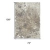 HomeRoots 7' X 9' Gray and White Abstract Non Skid Area Rug - 3 of 4