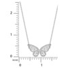 18" Delicate Silver-Plated Cubic Zirconia Butterfly Necklace - 3 of 4