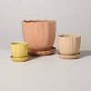 Scalloped Edge Stoneware Indoor/Outdoor Planter Pot with Saucer - Hearth & Hand™ with Magnolia - 4 of 4