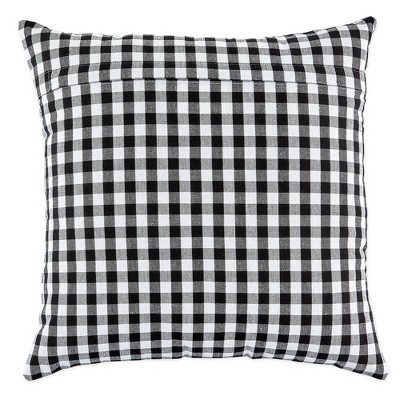 Modern Black and White Cotton Gingham Pillow Covers, Set of 4