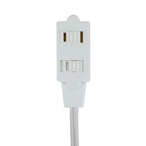 Northlight Indoor Power Extension Cord with 3-Outlets and Safety Locks - 9' - White - 1 of 4