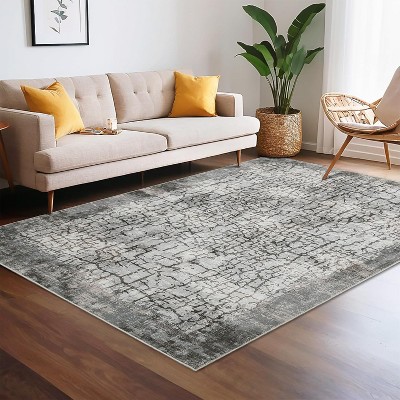 Modern Area Rug Non Slip Soft Carpet Large Non Shedding Low Pile Rug for Bedroom Living Room Office High Traffic Laundry Room Camel