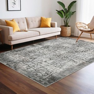 Modern Area Rug Non Slip Soft Carpet Large Non Shedding Low Pile Rug for Bedroom Living Room Office High Traffic Laundry Room Camel - 1 of 4