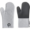 Home Mart Goods Grey Heat Resistant Thick Soft Quilted Lining Kitchen Oven Glove Mitts With Neoprene - 2 of 4