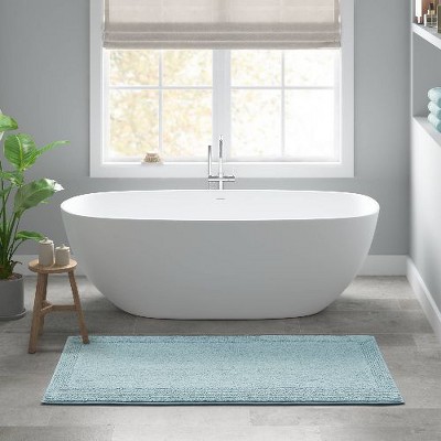 Kumasinova Plush Cotton Bathroom Rug, 3000 GSM Reversible Bath Rug, Tufted Washable Rug, Non-Slip Area Rug, Door Mat