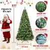 Green LED Artificial Christmas Tree with PVC Mixed Branches, Fireproof Material, Hinged Foldable Design with Sturdy Pole and Base - 3 of 4