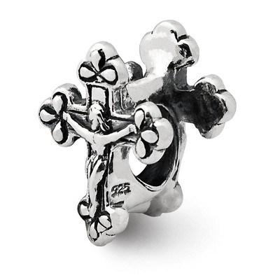 Black Bow Jewelry Sterling Silver Crucifix Bead Charm