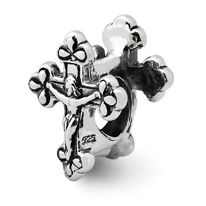 Black Bow Jewelry Sterling Silver Crucifix Bead Charm - 1 of 3