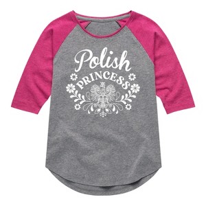 Girls' - Instant Message - Dyngus Day Shirt Tail Raglan Graphic T-shirt - 1 of 4
