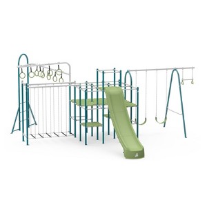 Skywalker Trampolines ActivPlay Base Camp Playground and Hanging Bridge Jungle Line - 1 of 4