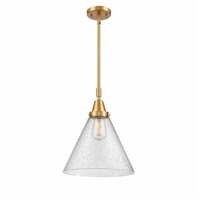 Cone - 1 Light Stem Hung Mini Pendant In Industrial Style-17.13 Inches Tall and 12 Inches Wide