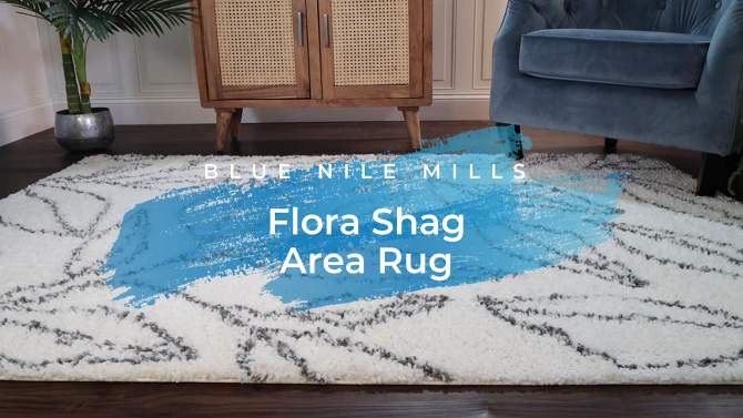 Nature Leaf Shag Polypropylene Indoor Area Rug or Runner by Blue Nile Mills, 2 of 9, play video