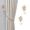 Unique Bargains Curtain Holdbacks Fan Hooks Zinc Alloy 3.86"x1.97" 1 Pair - 2 of 4
