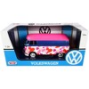 Volkswagen Type 2 (T1) Delivery Van "Love" Pink and Blue Metallic 1/24 Diecast Model Car by Motormax - 3 of 3