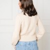 Women's  Organic Peasant Sleeve Cable Sweater, Adult - 3 of 4
